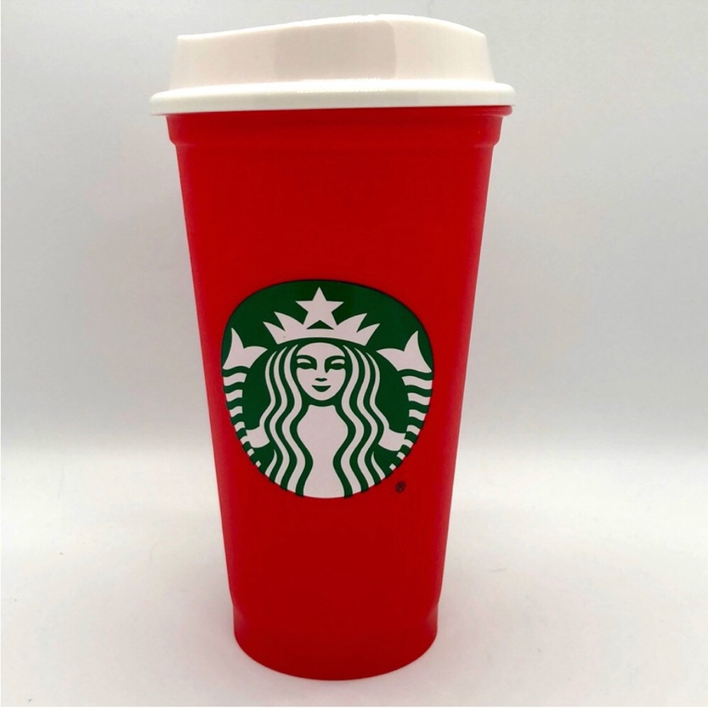 Starbucks 16oz Red Travel Mug With Logo